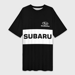Футболка женская длинная Subaru: Black Sport, цвет: 3D-принт