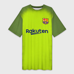 Футболка женская длинная FC Barcelona: Home 18/19, цвет: 3D-принт