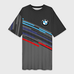 Футболка женская длинная BMW BRAND COLOR, цвет: 3D-принт