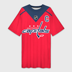 Женская длинная футболка Washington Capitals: Ovechkin Red