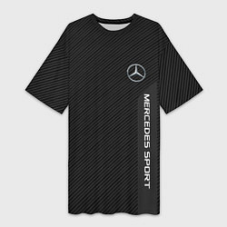 Футболка женская длинная Mercedes AMG: Sport Line, цвет: 3D-принт