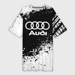 Футболка женская длинная Audi: Black Spray, цвет: 3D-принт