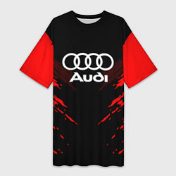 Футболка женская длинная Audi: Red Anger, цвет: 3D-принт