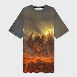 Женская длинная футболка Linage II: Fire Dragon