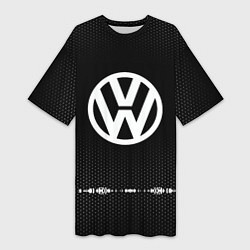 Футболка женская длинная Volkswagen: Black Abstract, цвет: 3D-принт