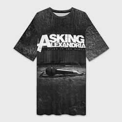 Футболка женская длинная Asking Alexandria: Black Micro, цвет: 3D-принт