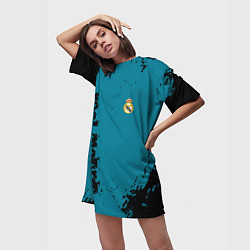 Футболка женская длинная Real madrid - grange style, цвет: 3D-принт — фото 2