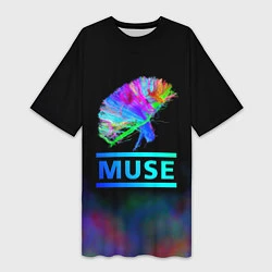 Женская длинная футболка Muse: Neon Flower