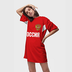Футболка женская длинная Сборная России, цвет: 3D-принт — фото 2