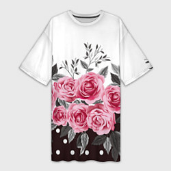 Женская длинная футболка Roses Trend
