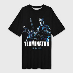 Футболка женская длинная Terminator: Is alive, цвет: 3D-принт