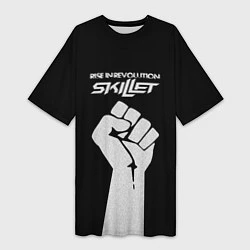 Женская длинная футболка Skillet: Rise in revolution