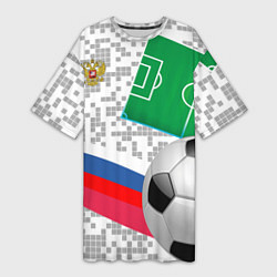 Футболка женская длинная Русский футбол, цвет: 3D-принт