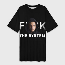 Футболка женская длинная F*ck The System: Mr Robot, цвет: 3D-принт