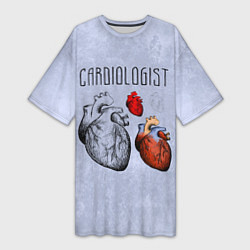 Футболка женская длинная Cardiologist, цвет: 3D-принт