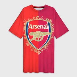 Футболка женская длинная FC Arsenal - emblem, цвет: 3D-принт