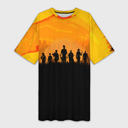 Футболка женская длинная Red Dead Redemption: Orange Sun, цвет: 3D-принт