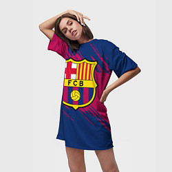 Футболка женская длинная Барселона, цвет: 3D-принт — фото 2