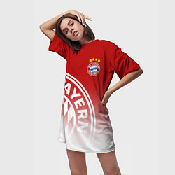 Футболка женская длинная ФК Бавария, цвет: 3D-принт — фото 2