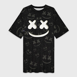 Женская длинная футболка Marshmello Cosmos pattern