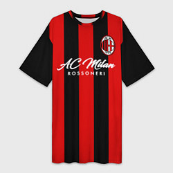 Футболка женская длинная AC Milan, цвет: 3D-принт