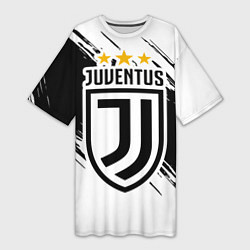 Футболка женская длинная Juventus: 3 Stars, цвет: 3D-принт