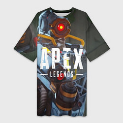 Футболка женская длинная Apex Legends: Robot, цвет: 3D-принт