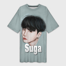 Футболка женская длинная BTS Suga, цвет: 3D-принт