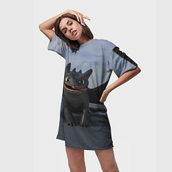 Футболка женская длинная Фурия улыбается, цвет: 3D-принт — фото 2