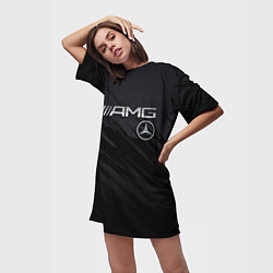 Футболка женская длинная Mercedes AMG, цвет: 3D-принт — фото 2