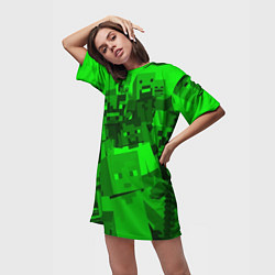 Футболка женская длинная Minecraft game characters, цвет: 3D-принт — фото 2