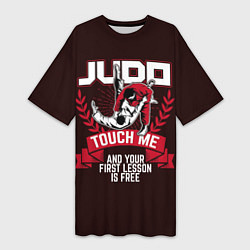 Футболка женская длинная Judo: Touch Me, цвет: 3D-принт