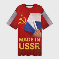 Футболка женская длинная MADE IN USSR, цвет: 3D-принт