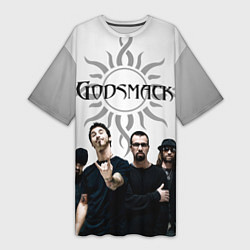 Футболка женская длинная Godsmack, цвет: 3D-принт
