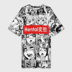 Футболка женская длинная Hentai - collage, цвет: 3D-принт