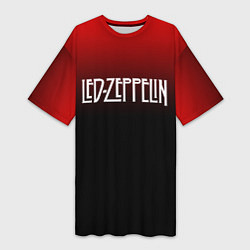 Футболка женская длинная Led Zeppelin, цвет: 3D-принт