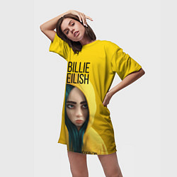 Футболка женская длинная BILLIE EILISH: Yellow Girl, цвет: 3D-принт — фото 2