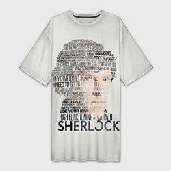 Футболка женская длинная Sherlock, цвет: 3D-принт