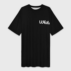 Футболка женская длинная Белыйwhite, цвет: 3D-принт
