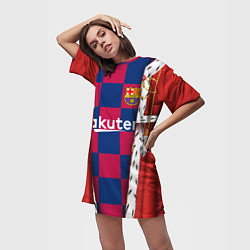 Футболка женская длинная King Barcelona, цвет: 3D-принт — фото 2