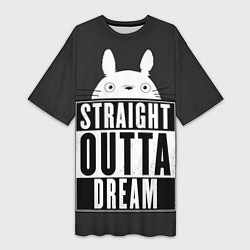 Футболка женская длинная Тоторо Straight outta dream, цвет: 3D-принт