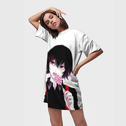 Футболка женская длинная Сузуя Джузо, цвет: 3D-принт — фото 2