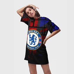 Футболка женская длинная Chelsea, цвет: 3D-принт — фото 2