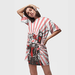 Футболка женская длинная Убийца розового солнца, цвет: 3D-принт — фото 2