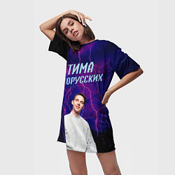 Футболка женская длинная Тима Белорусских, цвет: 3D-принт — фото 2