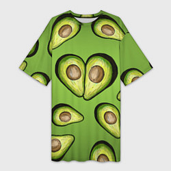 Женская длинная футболка Люблю авокадо