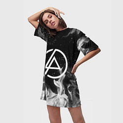 Футболка женская длинная LINKIN PARK, цвет: 3D-принт — фото 2