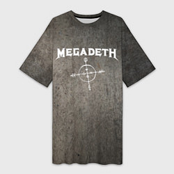 Футболка женская длинная Megadeth, цвет: 3D-принт
