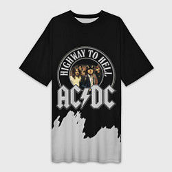 Футболка женская длинная ACDC, цвет: 3D-принт