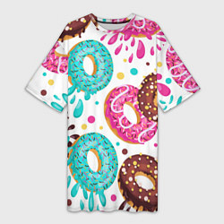 Женская длинная футболка Любитель пончиков
